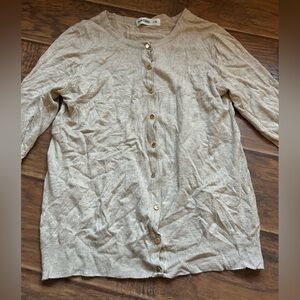 Hunters Beige Cardigan With Gold Buttons Size Large